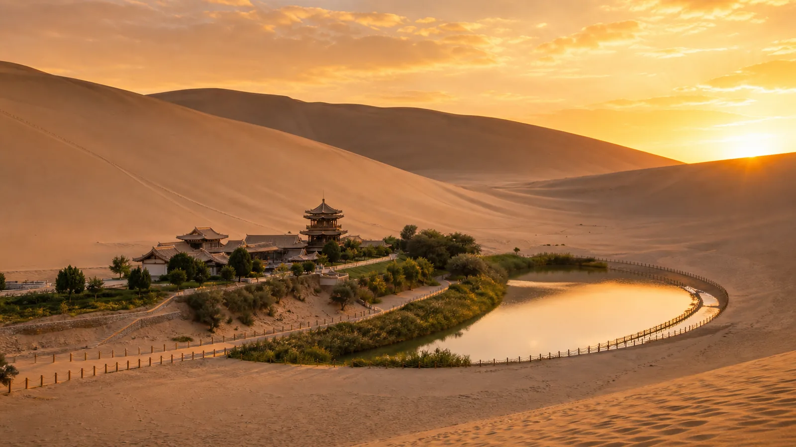Travelers exploring Dunhuang's desert and Silk Road heritage