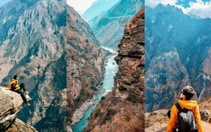 Tiger Leaping Gorge Hiker in Yunnan on a Yunnan hiking tour