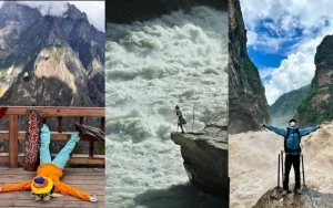 Tiger Leaping Gorge Travelers in Yunnan on a Yunnan hiking tour