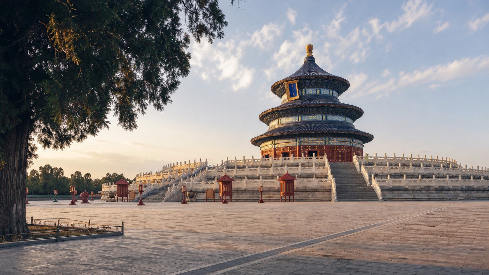 Temple of Heaven in Beijing at golden hour; Arrival in Beijing, Day 1 of 10-Day Beijing Xi'an Chengdu Shanghai Small Group Tour