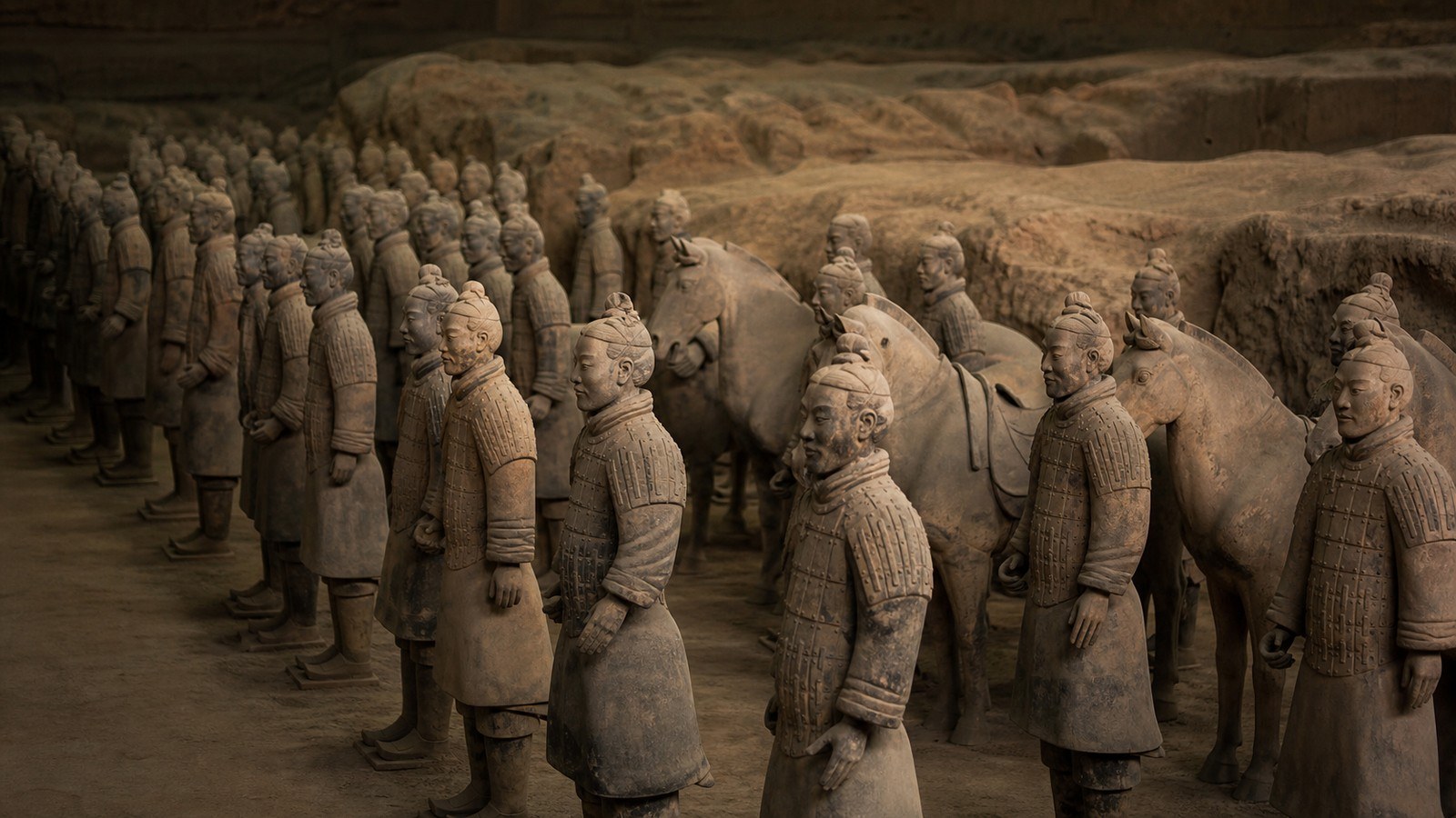 Terracotta warriors and horses near Xi'an; Xian City Tour, Day 5 of 10-Day Beijing Xi'an Chengdu Shanghai Small Group Tour