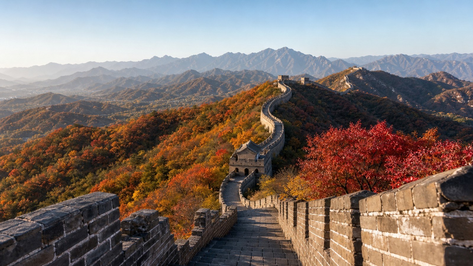 Great Wall in autumn near Beijing; Beijing Great Wall Tour, Day 3 of 6-Day Beijing Shanghai Small Group Tour