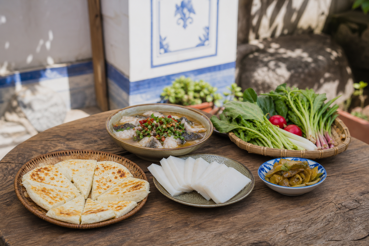 Dali Bai rushan, erkuai, sour fish and vegetables