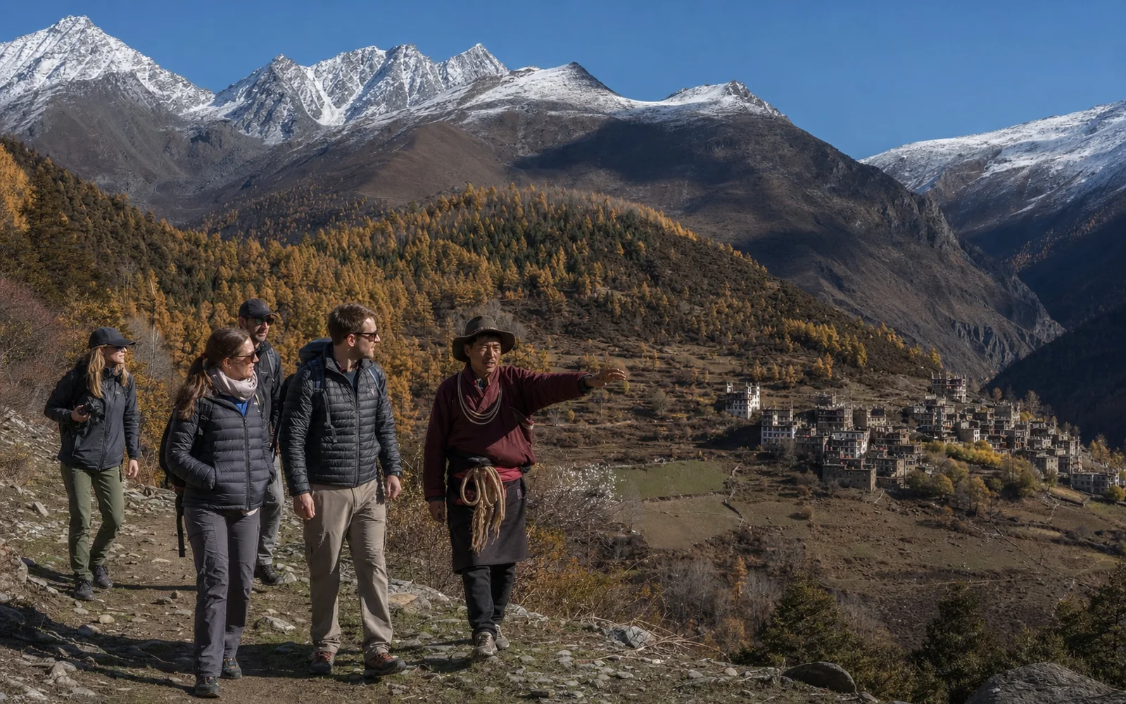 Dangling Village and Hulu Lake Trek on the 4-Day Western Sichuan Alpine Lakes Light Trek Dangling Village and Hulu Lake Trek on the 4-Day Western Sichuan Alpine Lakes Light Trek