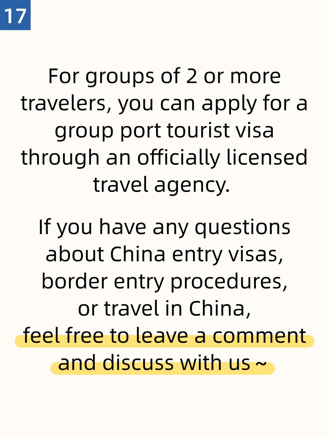 Group port tourist visa note from the source post