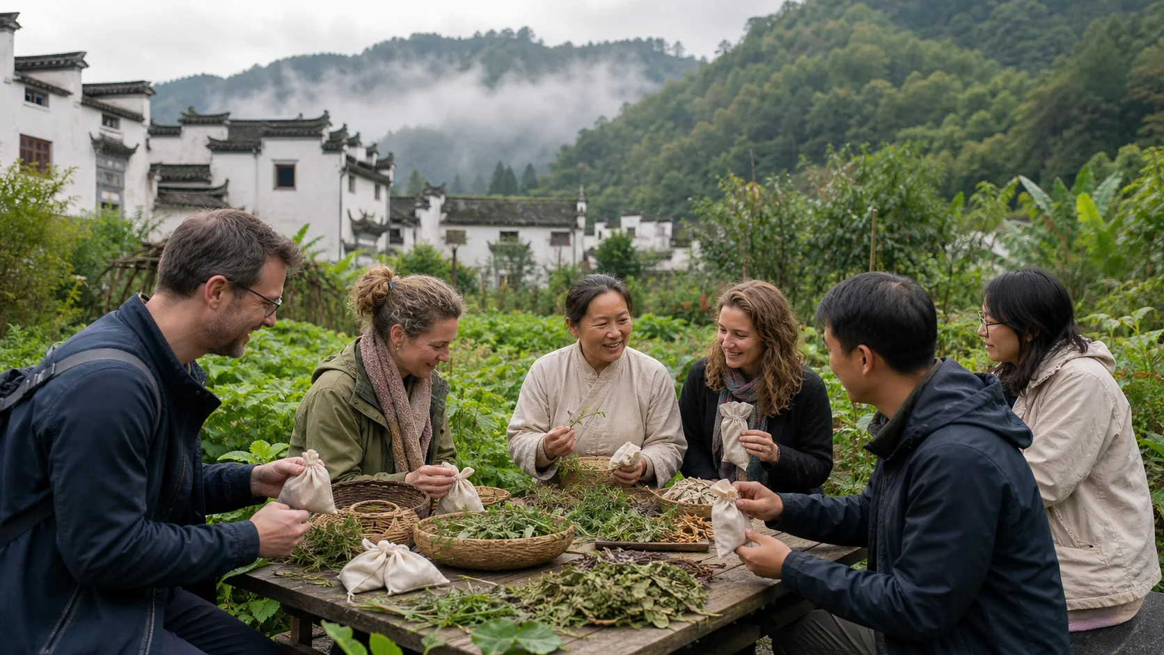 Herb garden and sachet craft experience in Qimen