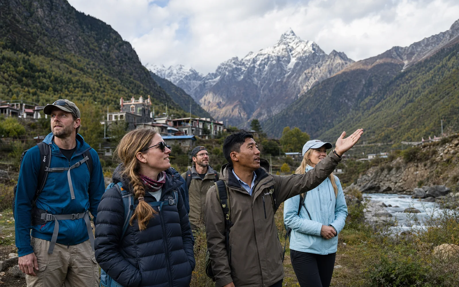 Arrival in the Xiaojin valley before the Mount Siguniang traverse