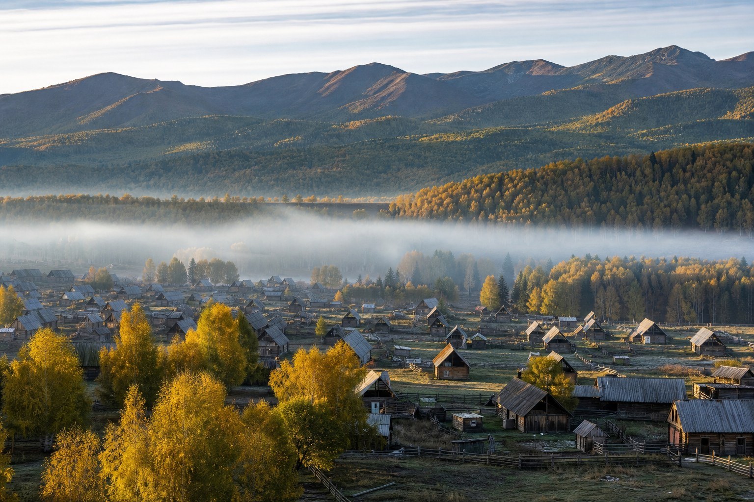Hemu sunrise and travel toward Kuitun — 10-Day Kanas, Hemu & Ili Landscape Group Tour