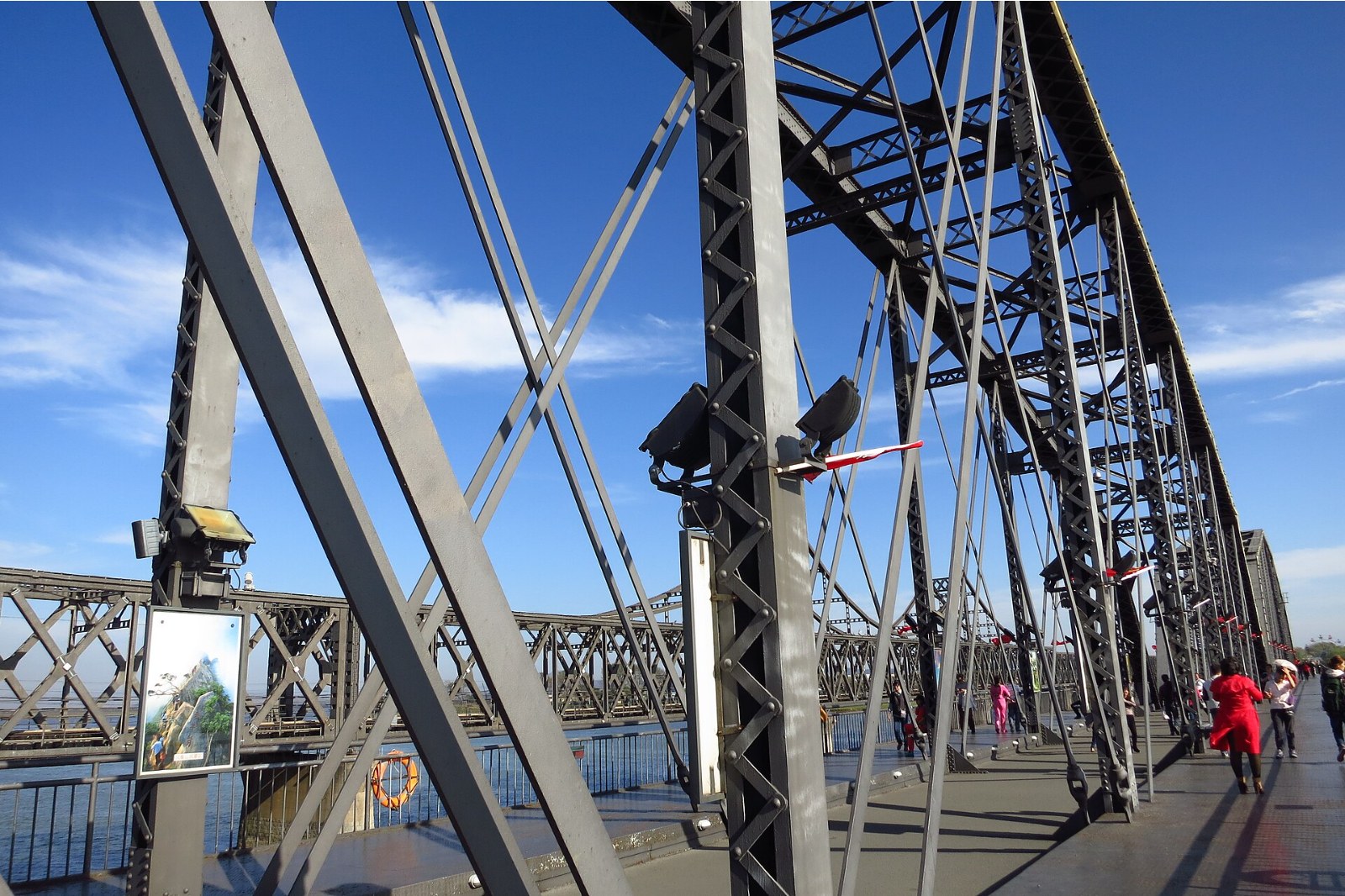 Yalu River bridge and waterfront in Dandong