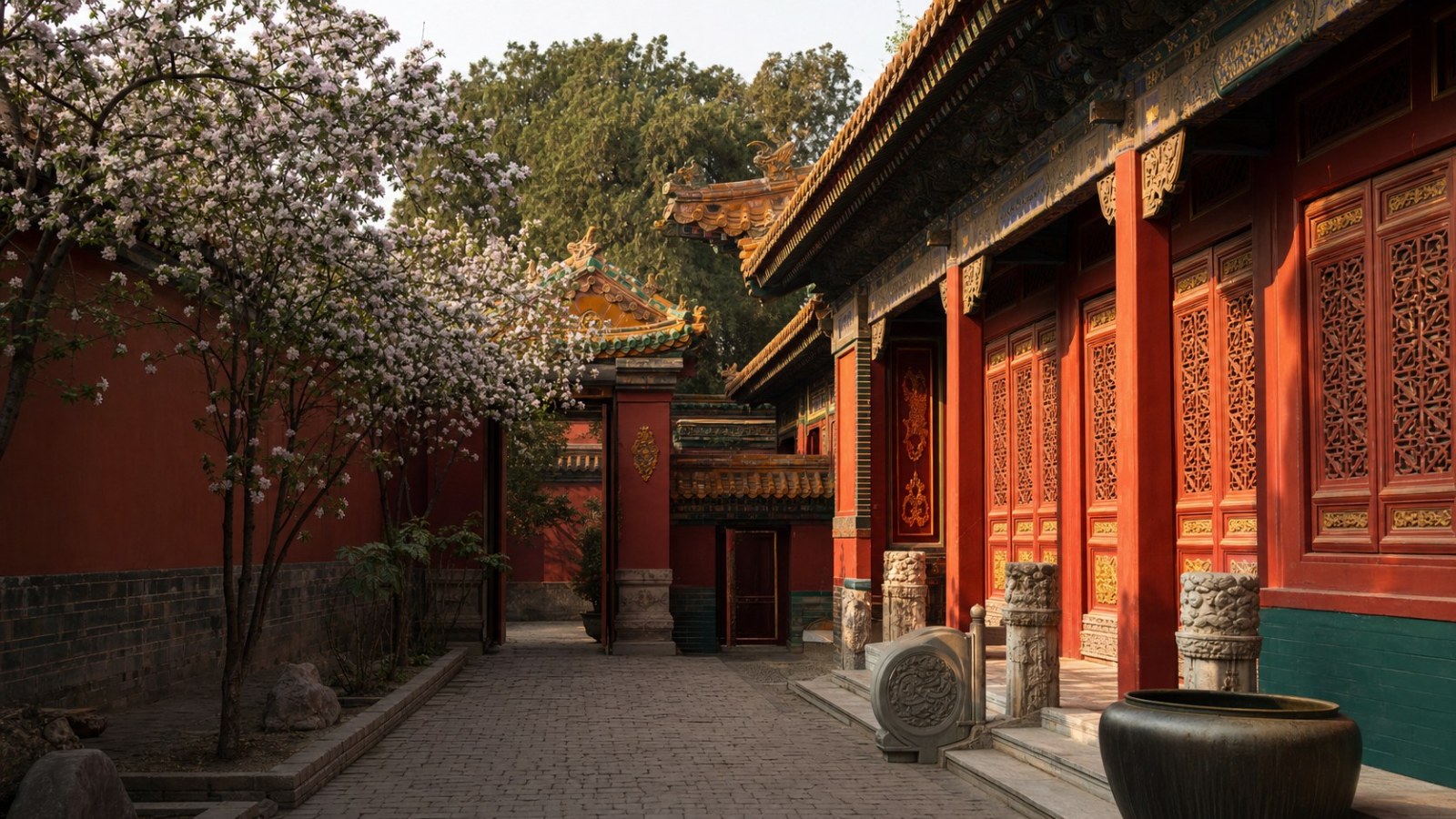 Quiet side courtyard inside Shenyang Imperial Palace
