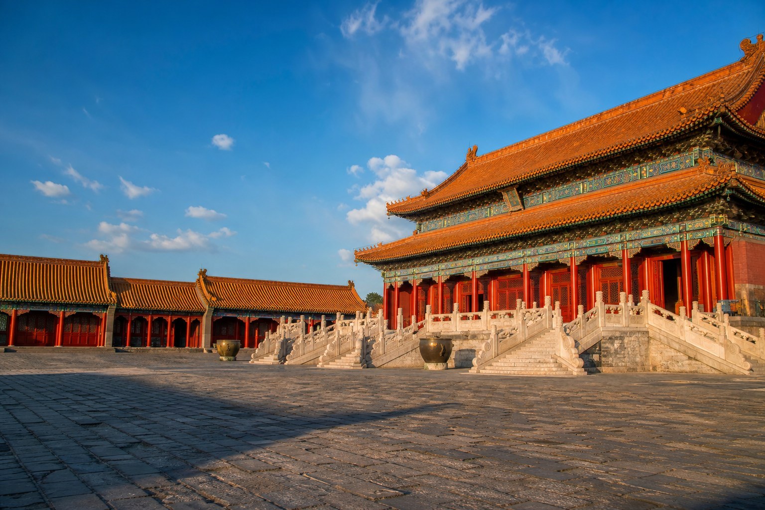 Grand secular courtyard and traditional timber architecture at Shenyang Imperial Palace