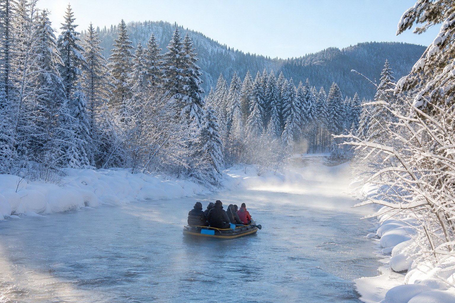 Changbai Mountain Winter Rafting, Day 4 of 9-Day Northeast China Winter Tour: Shenyang, Jilin, Changbai Mountain & Harbin