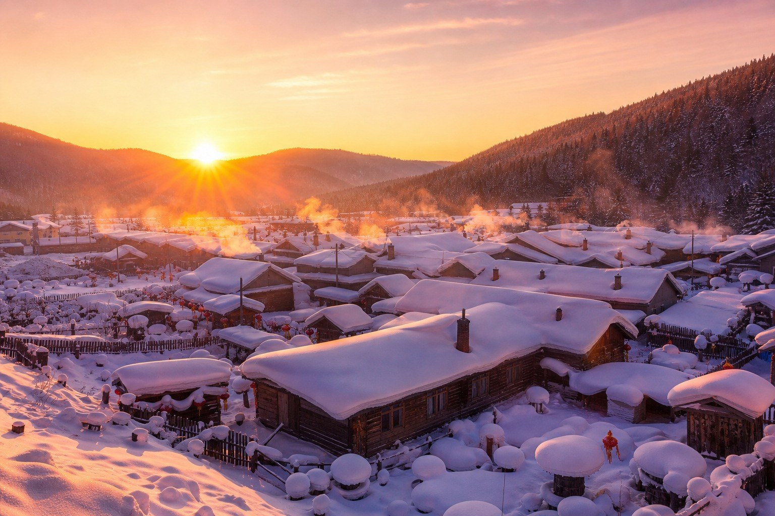 China Snow Town Winter Activities, Day 8 of 9-Day Northeast China Winter Tour: Shenyang, Jilin, Changbai Mountain & Harbin