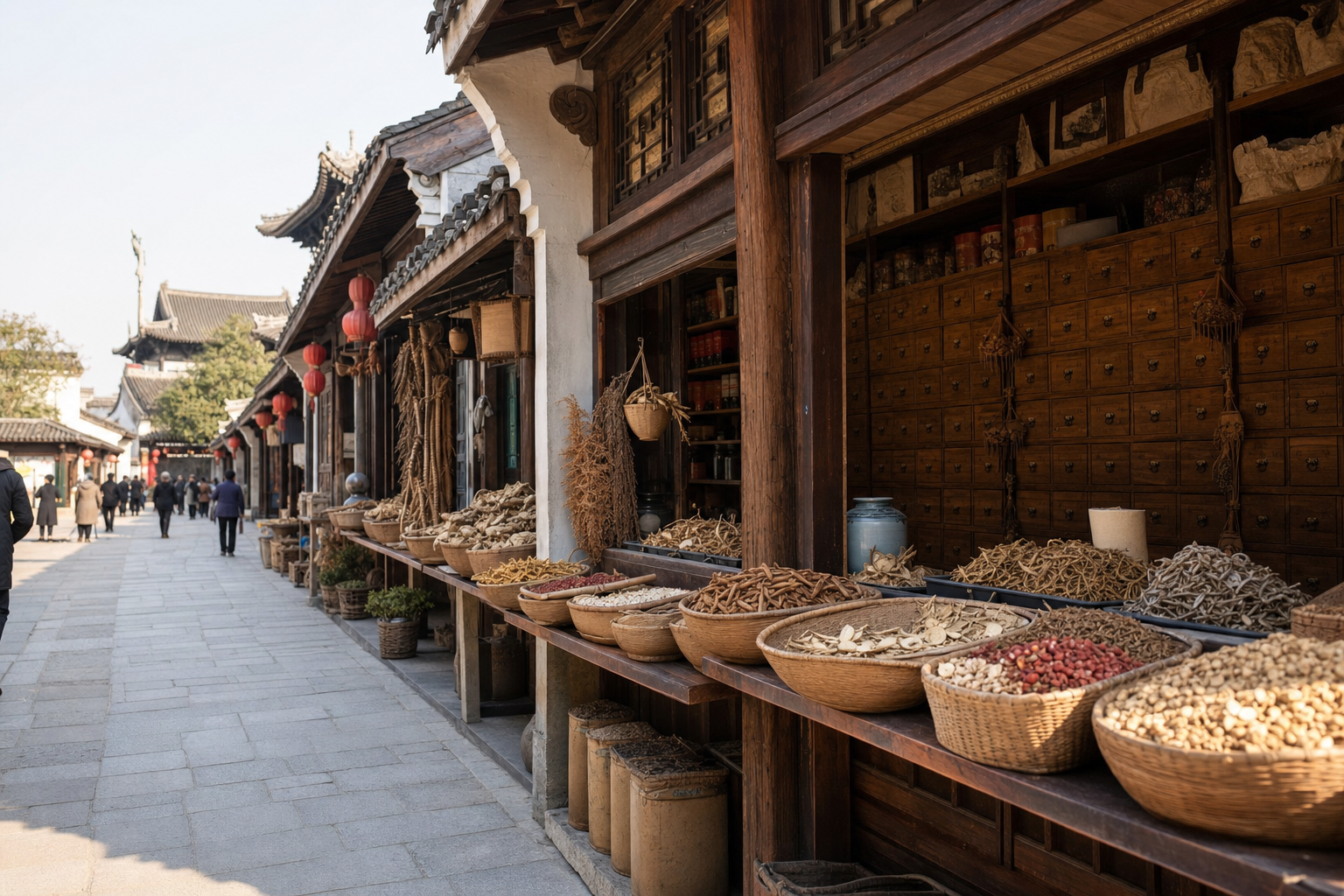 Historic herbal medicine street in Bozhou, Anhui