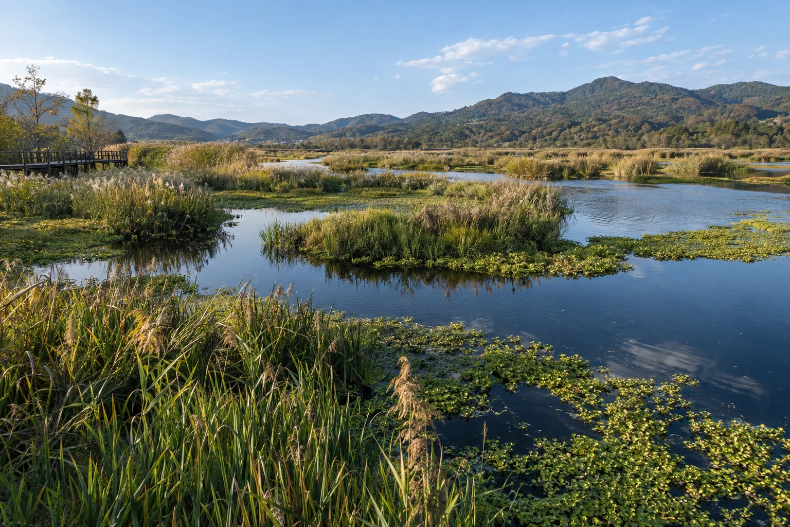Reeds and open water at Beihai Wetland near Tengchong