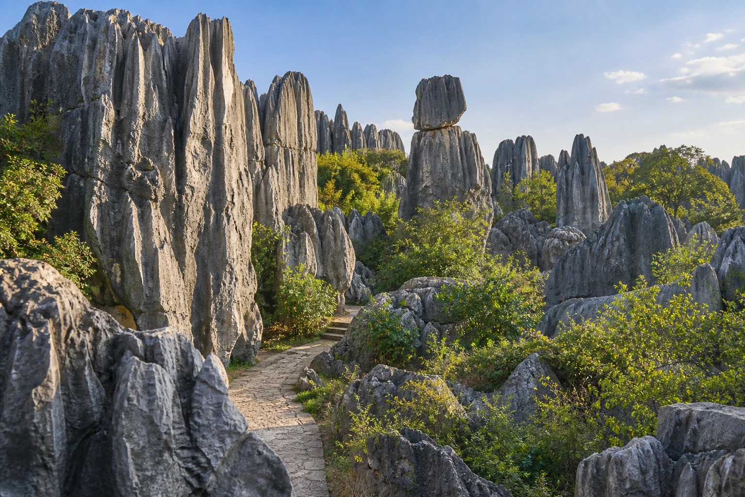Limestone pinnacles in the Stone Forest near Kunming