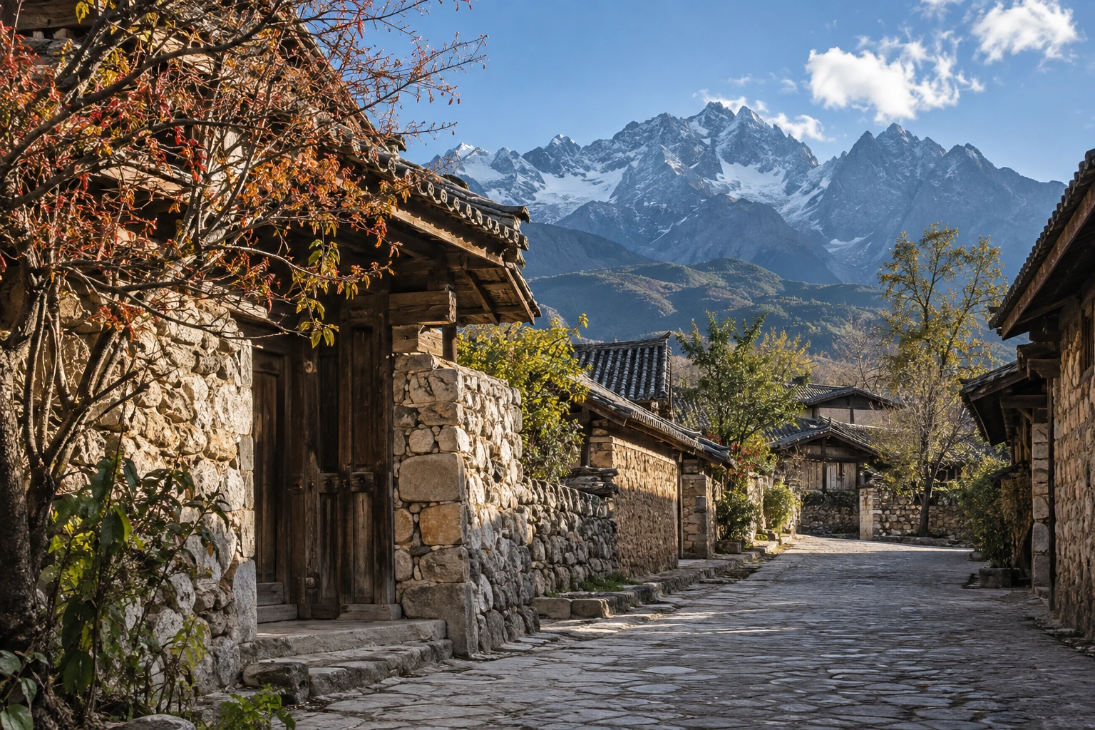 A quiet lane in Baisha near Lijiang