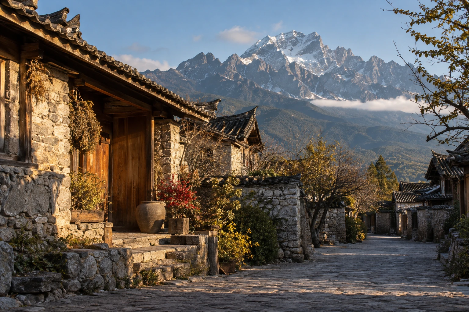 A quiet lane in Baisha near Lijiang