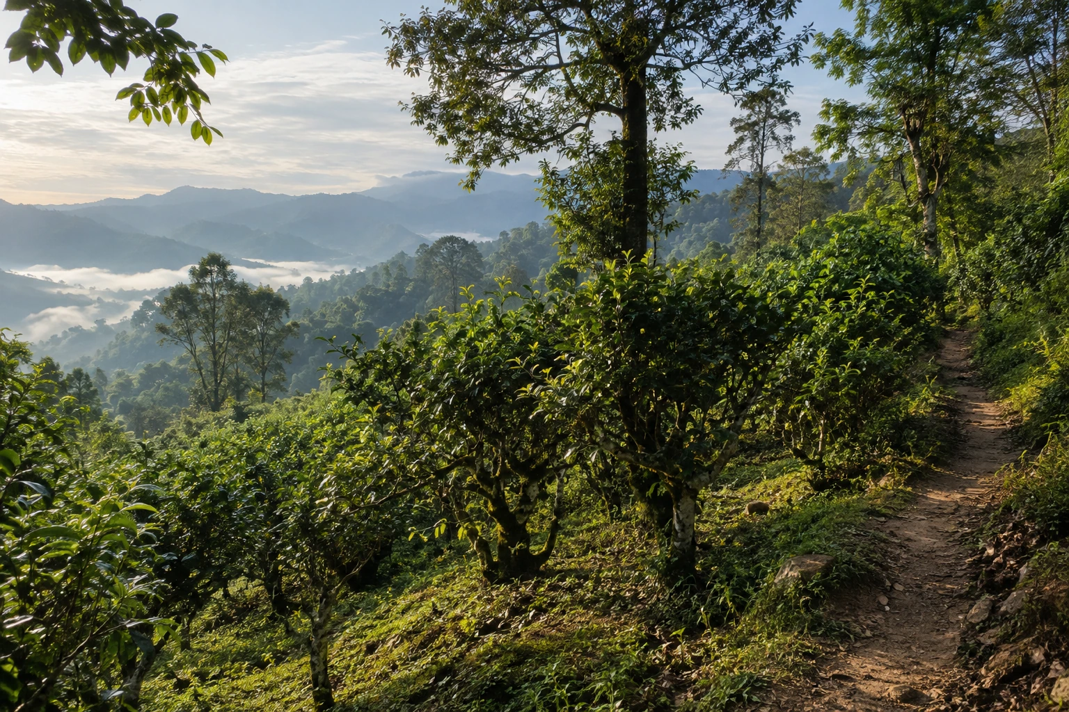 Tea trees on Nannuo Mountain in Xishuangbanna