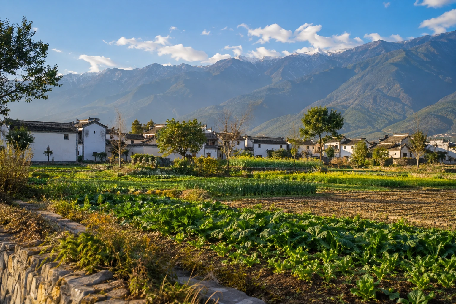 Seasonal farmland around Xizhou