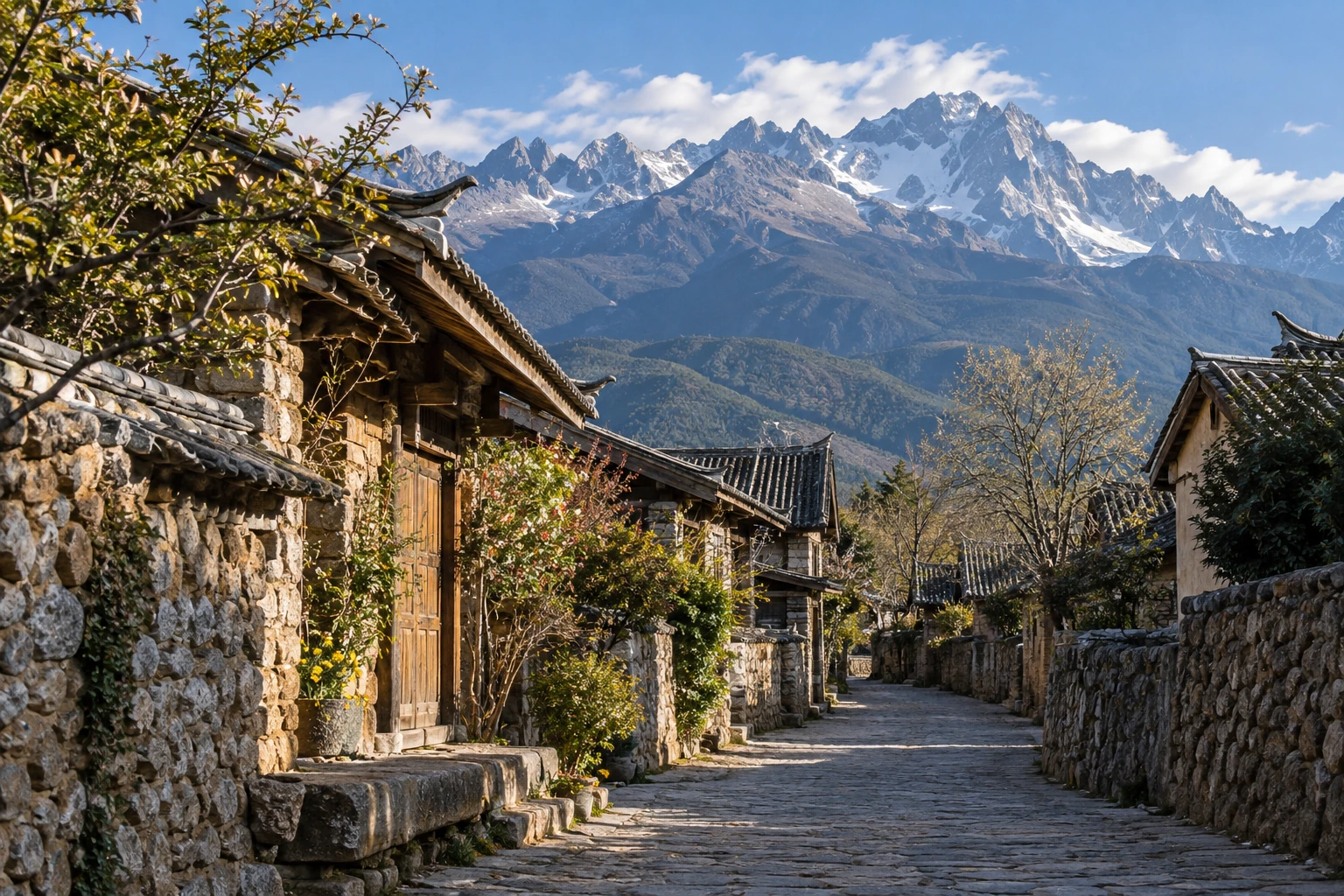 A quiet lane in Baisha near Lijiang