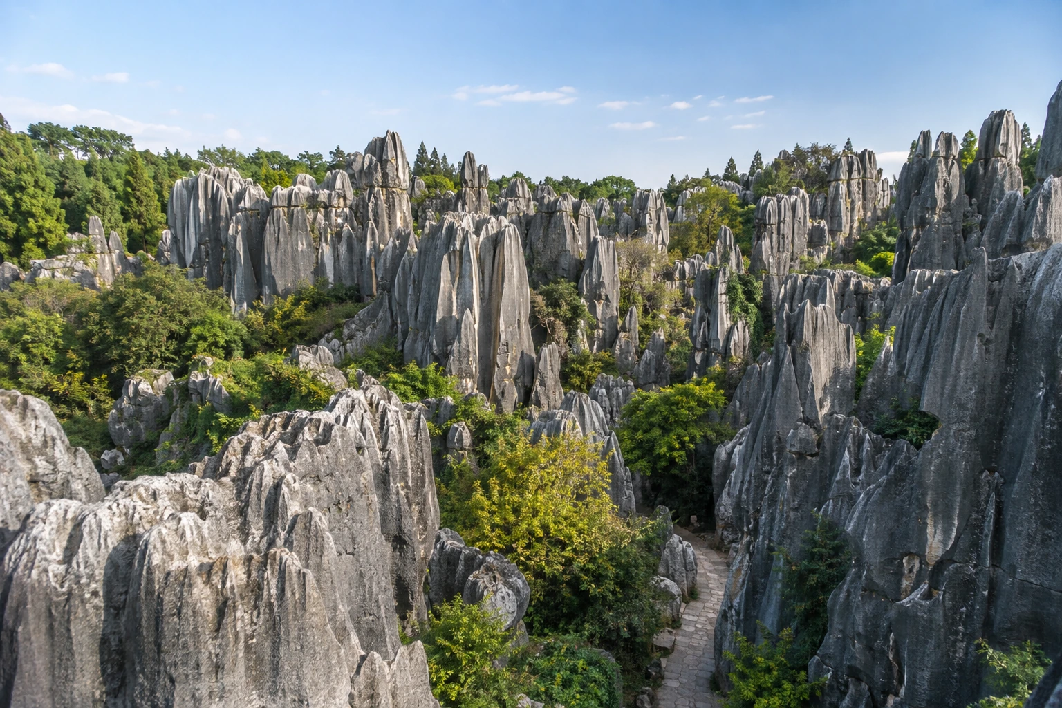 Limestone pinnacles in the Stone Forest near Kunming
