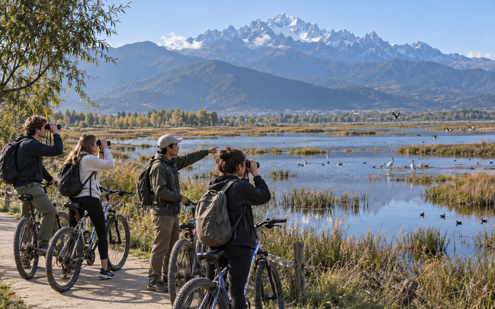 Lashihai Wetland Cycling and Bird Observation on the 6-Day Lijiang and Dali Ethnic Heritage Study Tour