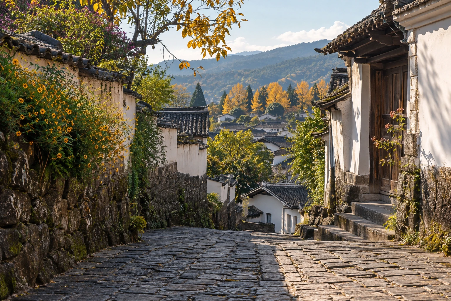 A stone lane in Heshun near Tengchong