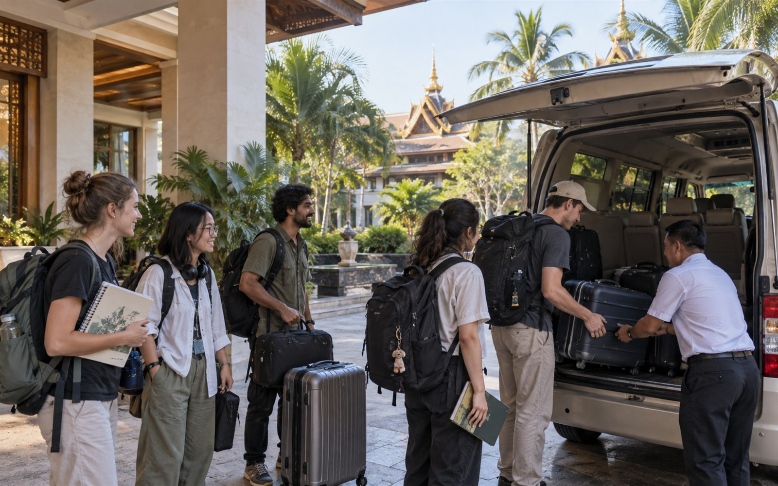 Student group departing Jinghong after a Xishuangbanna biodiversity study tour