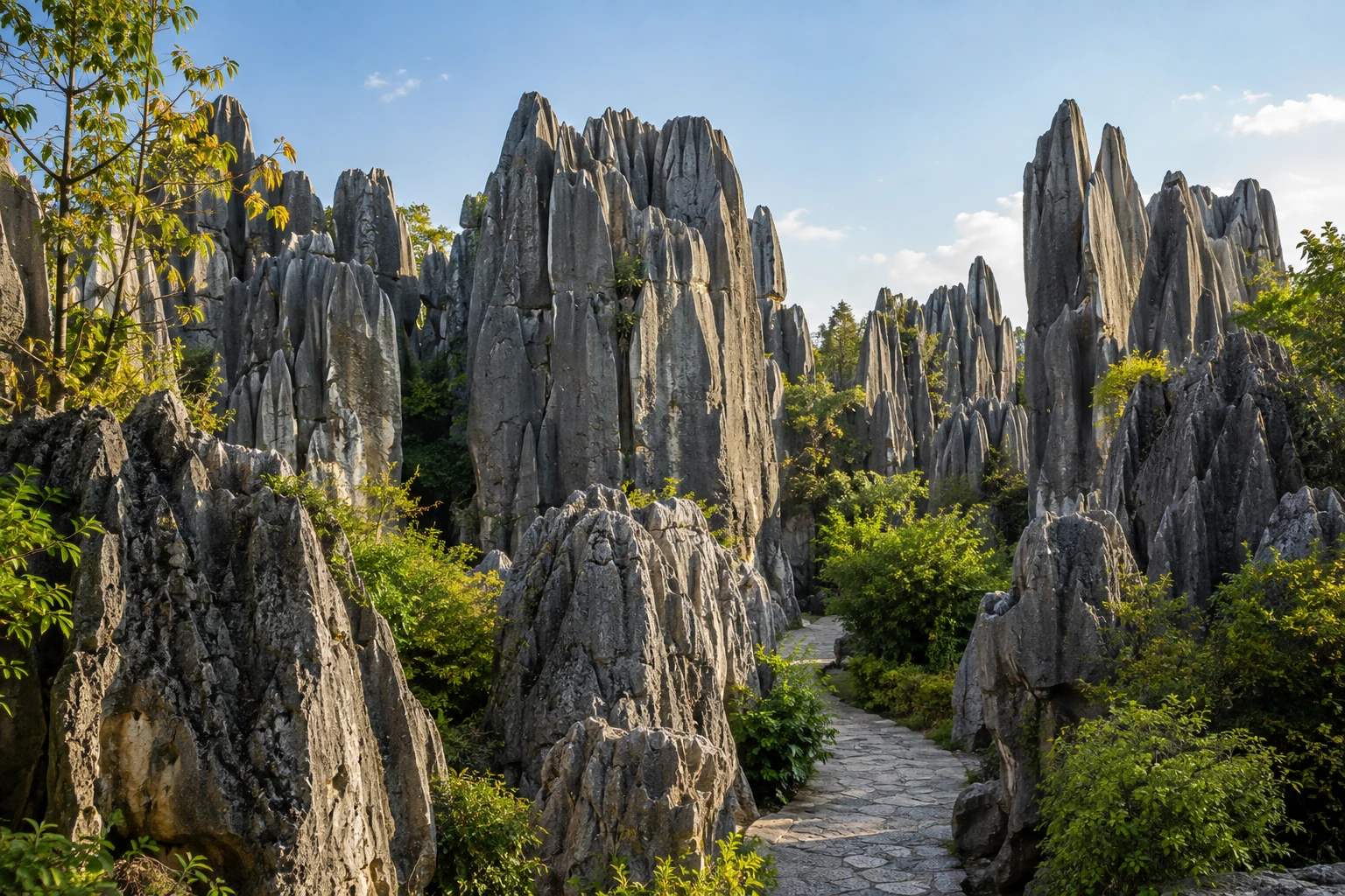 Limestone pinnacles in the Stone Forest near Kunming