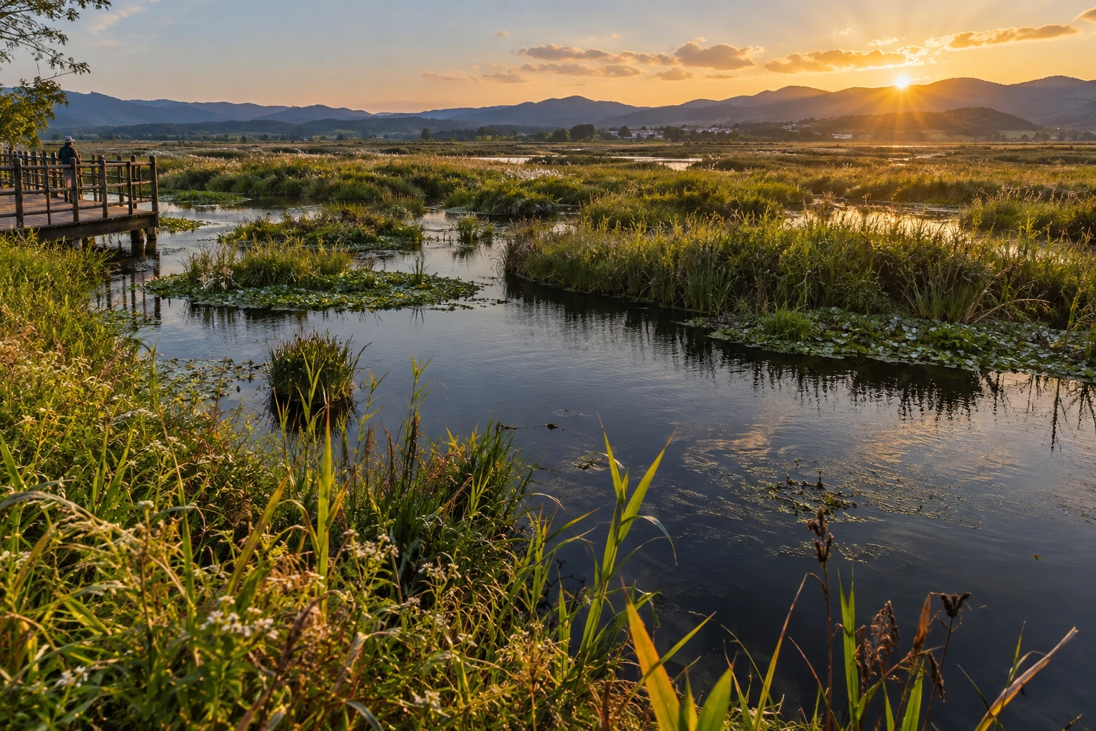 Reeds and open water at Beihai Wetland near Tengchong