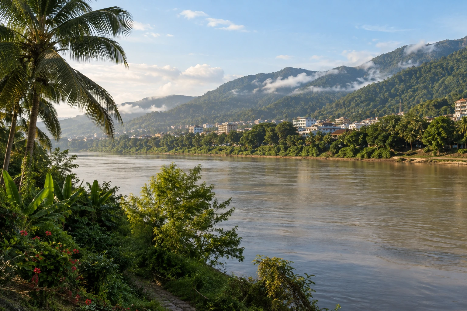 The Lancang River beside Jinghong