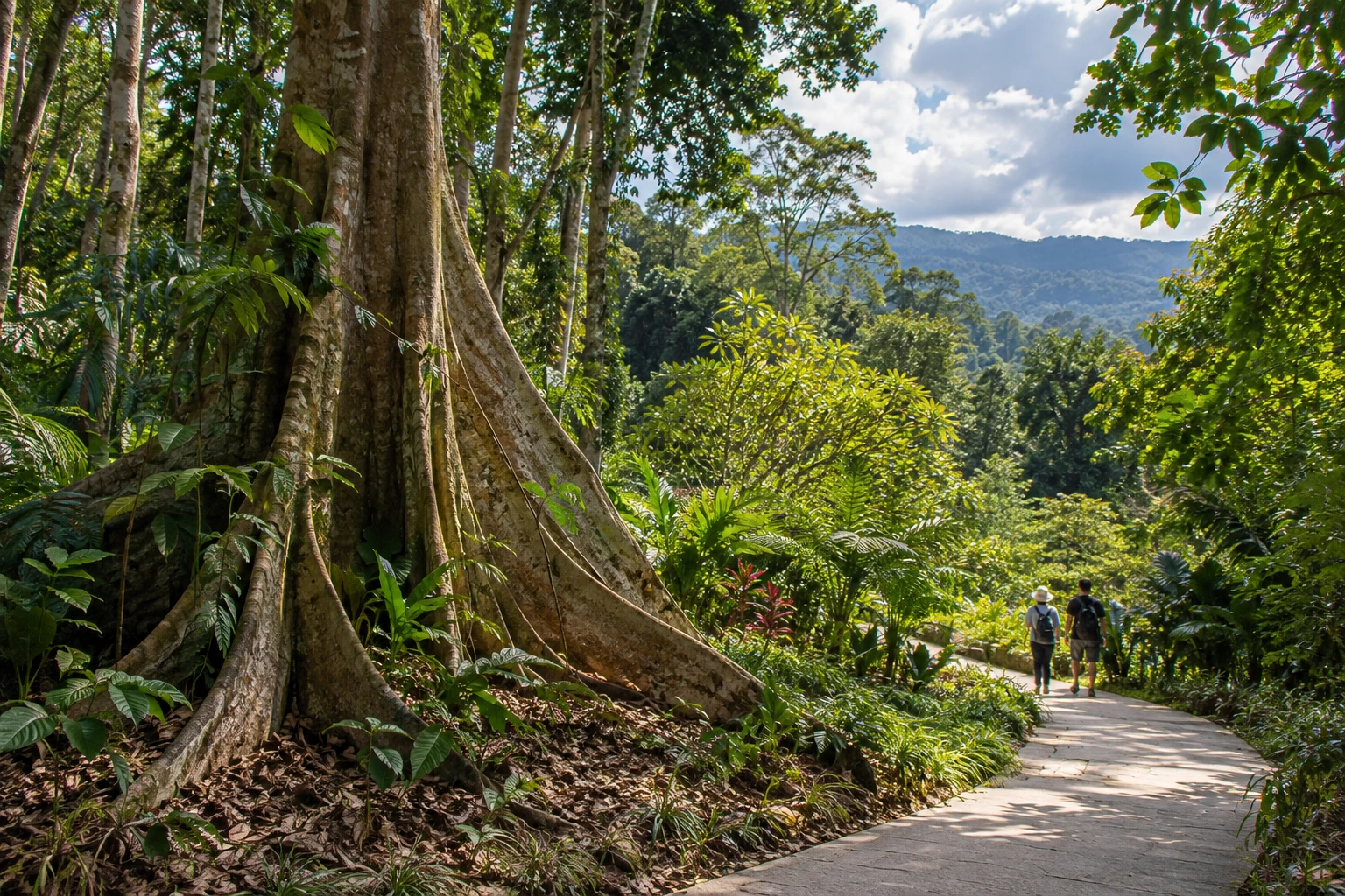 Buttress roots and broadleaf forest in Xishuangbanna