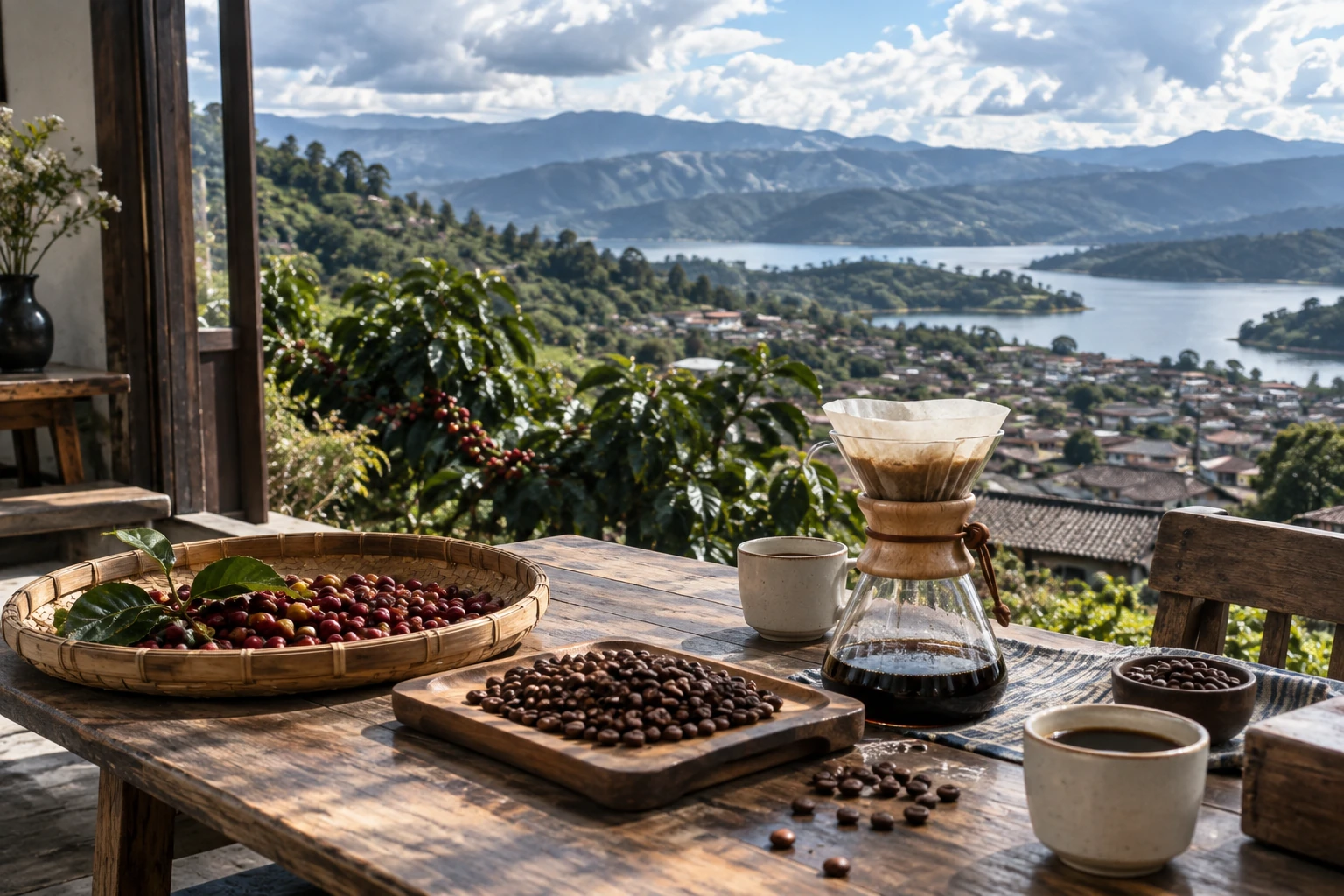 Roasted coffee and a pour-over tasting in Pu’er