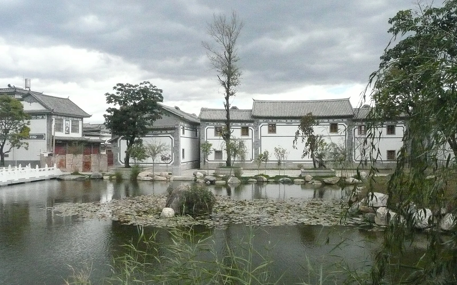 Bai-style buildings beside water in Xizhou