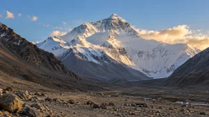 AI-generated illustration: everest north-face view from the rongbuk valley.
