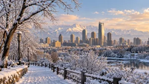 AI-generated illustration: urumqi winter welcome.