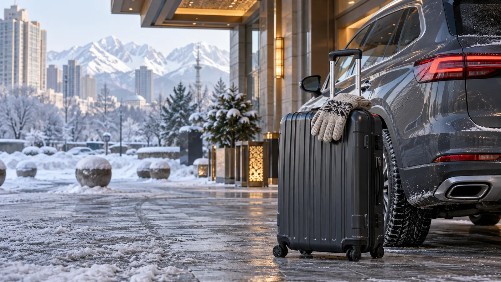AI-generated illustration: urumqi winter departure.