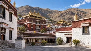 AI-generated illustration: tashilhunpo monastery in shigatse.