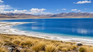AI-generated illustration: siling tso salt lake.