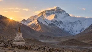 AI-generated illustration: everest and the northern tibet journey.