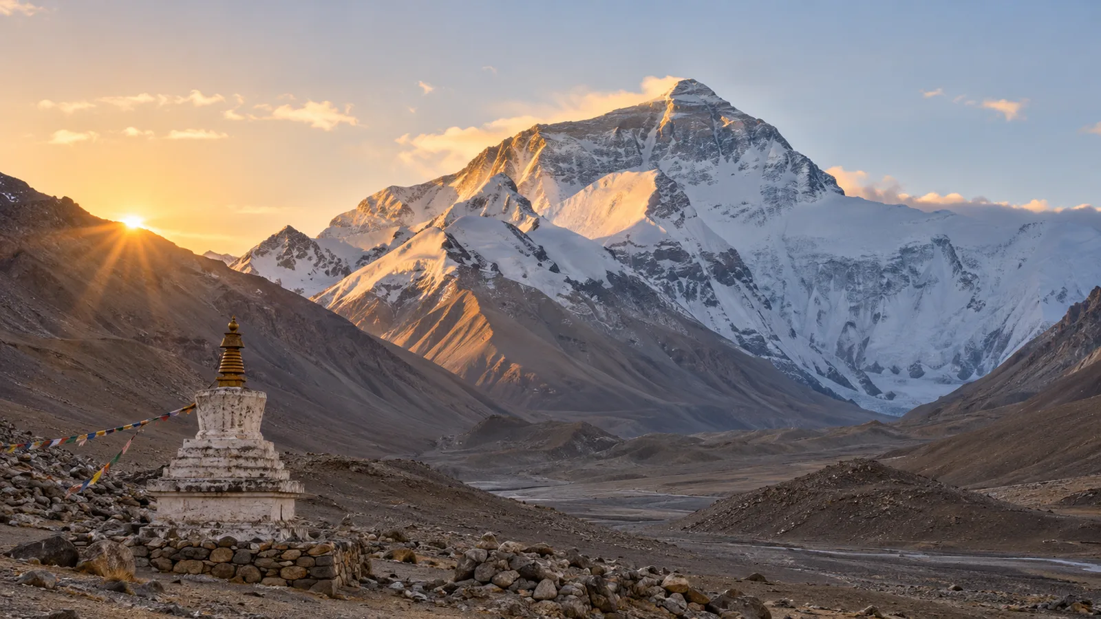 AI-generated illustration: everest and the northern tibet journey.