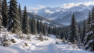 AI-generated illustration: kuerdening snowy forest.