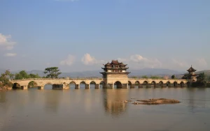 Shuanglong Bridge spanning the water near Jianshui