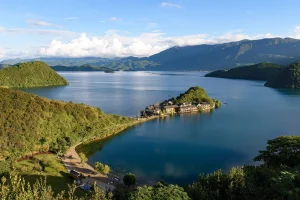 Lugu Lake and Lige Peninsula from a viewpoint