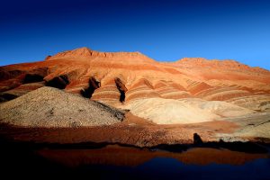 Red sandstone landforms in the Zhangye area of Gansu